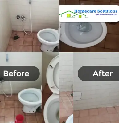 Washroom image before and after 