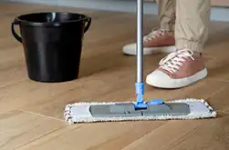 Wet mopping with Disinfectants
